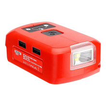 Adaptador de bateria para carregador V20USB com luz LED e 12V