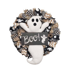 Halloween ghost wreath front door decor 1 piece