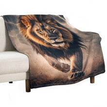 Coperta in flanella con motivo Leone Fulmine, 40" x 50"
