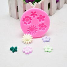 Moule à gâteau en silicone à cinq trous en forme de fleur, 1 pièce