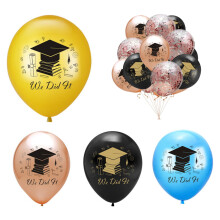 Ballons de remise de diplômes à confettis imprimés en lettres de 30 cm (paquet de 10)