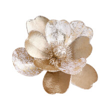 Flannel Christmas Flower Decoration 5.9 in Gold