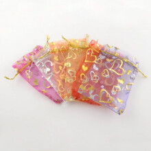 100 sachets cadeaux rectangulaires en organza 18 x 13 cm, couleurs assorties