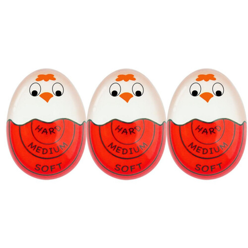Egg Timer for Boiling Eggs – Red, Food-Safe, 3-Pack