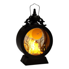 Lampe bougie rétro LED Halloween – Décoration portable et coupe-vent