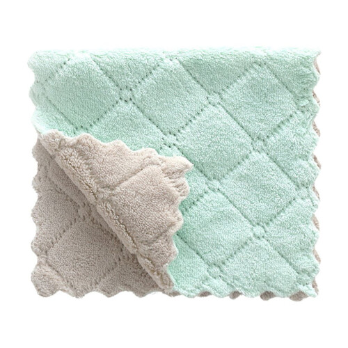 Gröna diskhanddukar i korallfleece, 5-pack