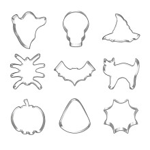 Halloween Cookie Cutters Set – Stainless Steel, 9-Piece