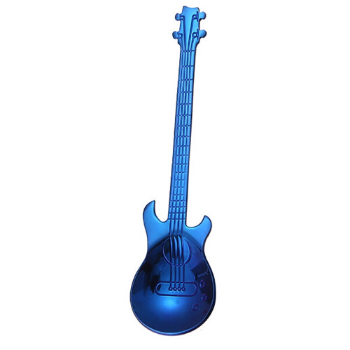 Gitarrenförmiger Löffel aus Edelstahl, 12 cm
