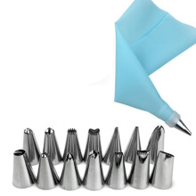 Silikon-Spritzbeutel-Set mit 14 Edelstahltüllen