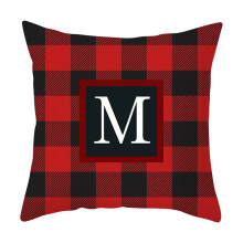 26 Weihnachtskissenbezüge 45x45cm Rot-Schwarz Büffelkaromuster