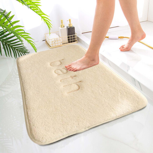 Zachte, antislip badkamermat, wit, 20x32 inch