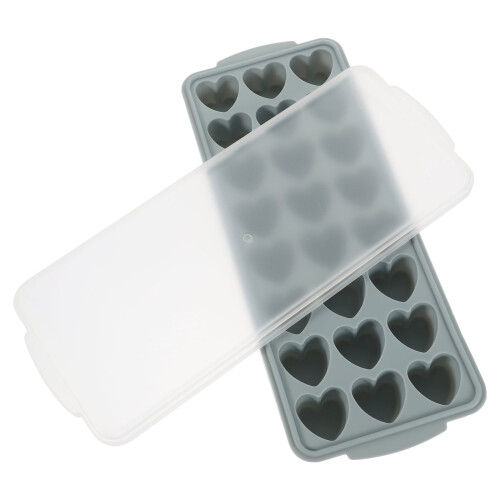 Silicone Ice Cube Tray with Lid – Heart Shape