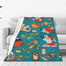Couverture Ren et Stimpy en peluche douce 127 x 102 cm