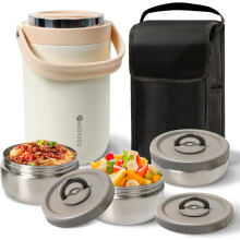 74oz nerezová izolovaná nádoba na potraviny s 3-úrovňovým Bento