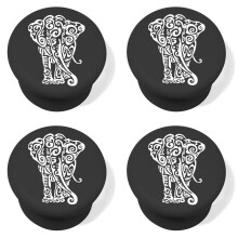 Lot de 4 bouchons de bouteille de vin en silicone, éléphant noir