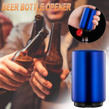 Magnetic Push-Down Bottle Opener Stainless Steel