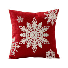Weihnachtskissenbezug 45x45cm Baumwoll-Leinen Schneeflocken-Weihnachtsmann