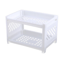 Dubbellaags plastic opbergrek 24,2 x 15 x 17 cm