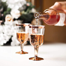 Verres à vin en plastique or rose 190 ml (25 pièces)