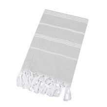 Turkish Cotton Beach Towel with Tassels, Yarn-Dyed