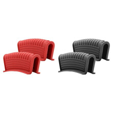 Protège-poignées de poêle en silicone – Lot de 4, rouge et noir