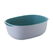 Ensemble de 2 paniers à linge doubles en plastique – 31 x 25 x 11 cm