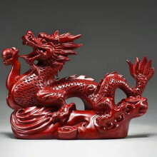 Statue de dragon chinois en bois, 15 cm, décoration Feng Shui