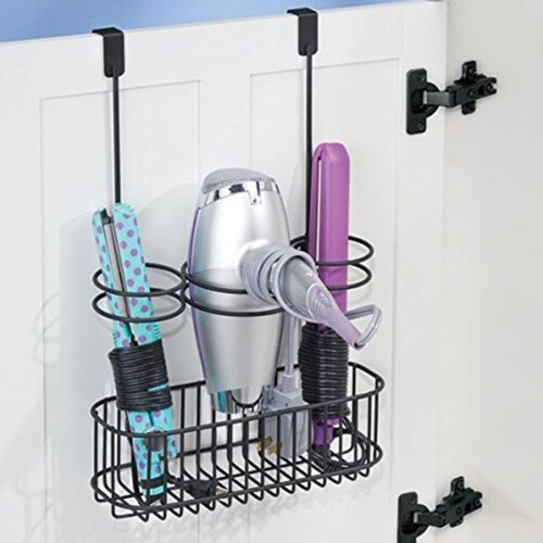 Wandgemonteerde stalen organizer voor haarstylingtools 1