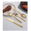 Gold Flatware Set for 8, Hammered Handle, Mirror Finish 3
