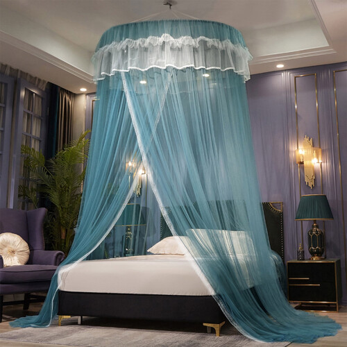 Kyursd King Bed Canopy Set Elegant Lace Dome 1pc 1
