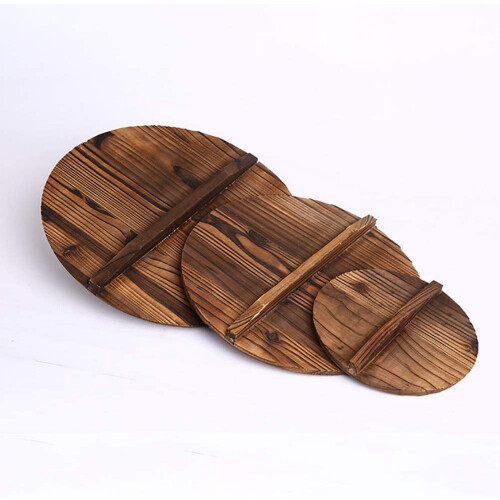 Wooden Pot Cover with Large Handle 34 cm 2