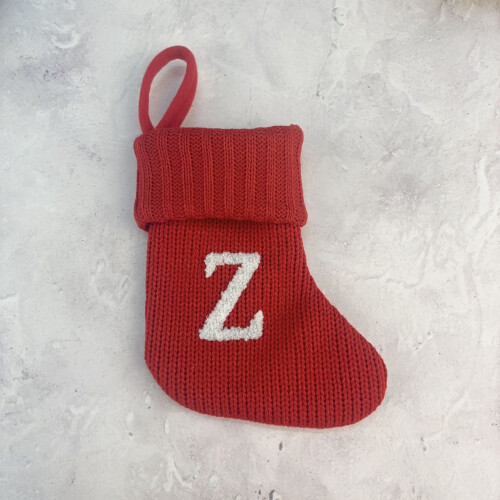 Z-Strick-Polyester-Weihnachtsstrumpf-Ornament 7x5 Zoll 1