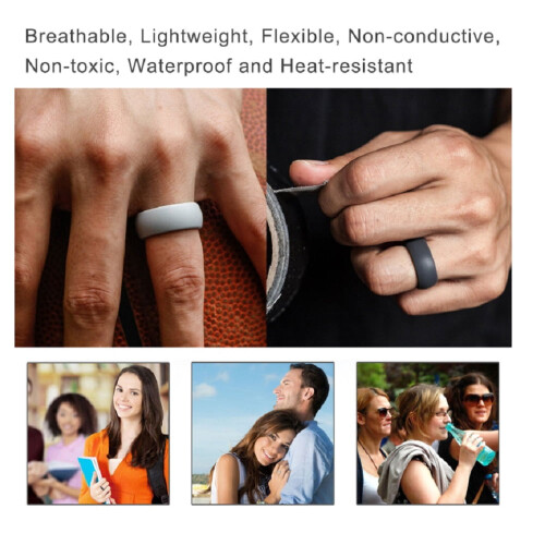 HeeHom silicone wedding rings unisex 5-pack 2