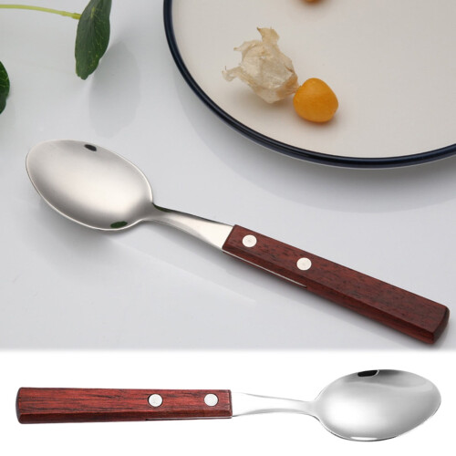 Stainless Steel Flatware Set Wooden Handle 24-Piece 1