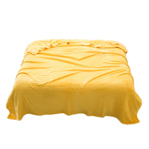 Coral Fleece Blanket 100x150cm Yellow 1