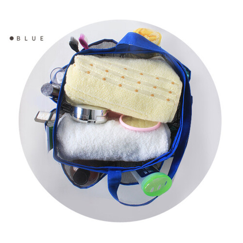 Sac de douche en filet – Séchage rapide, 9 poches, bleu 2