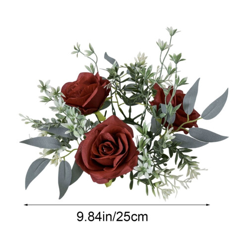 Műrózsa gyertya koszorú 25cm 2