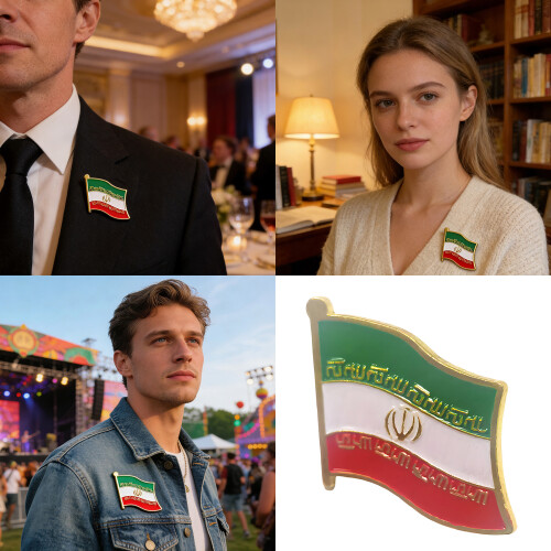 Brosche mit iranischer Nationalflagge für-10 2
