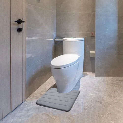 U-formet toalettmatte 50x60 cm absorberende bomull i memory-kvalitet 1