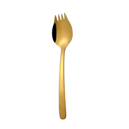 Cuchara-tenedor de acero inoxidable con mango largo para acampar 1