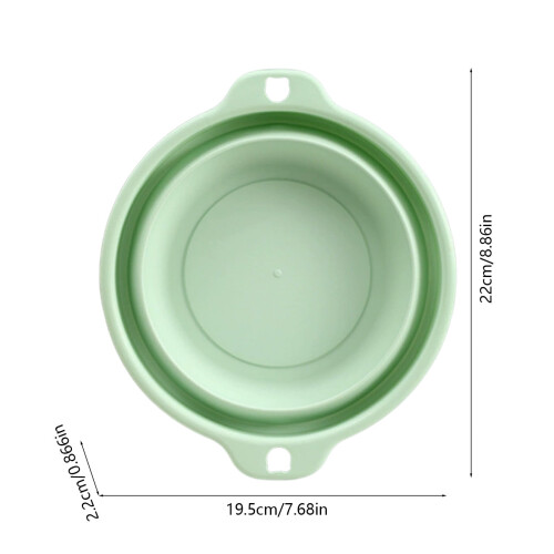 Bacia dobrável de plástico verde pequena 2