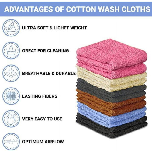 Lingettes 100 % coton, 30 x 30 cm, lot de 24 2
