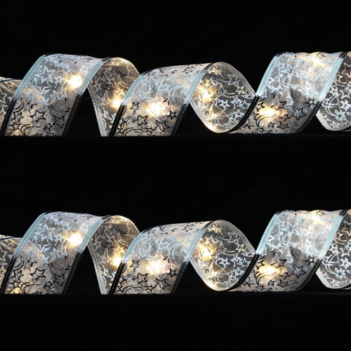 Fita de luzes LED com estampa de flocos de neve, estrelas e lua, 1m 2