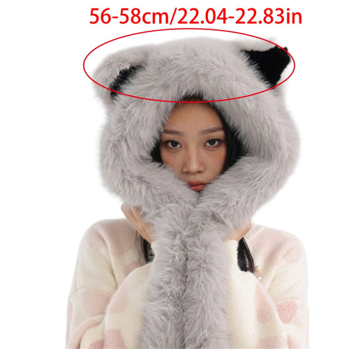 Sciarpa/cappello invernale con orecchie di volpe per donne e bambini 2