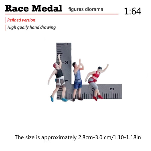 Realistic Rock Climber Figure Model 1:64 Scale Hand- Blue 1