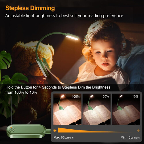 16-LED Rechargeable Book Light with3Colour Temperatures 2