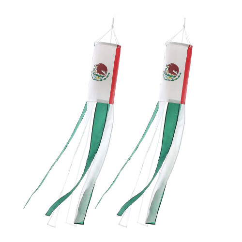 Cúpula de vento com a bandeira mexicana, pacote com 2 unidades, 40 polegadas, à prova d'água.