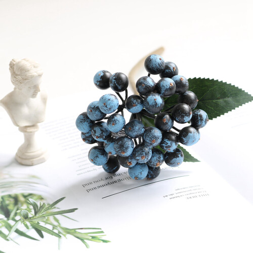 Afine artificiale cu tulpini, 1 buc. fructe de pădure artificiale realiste