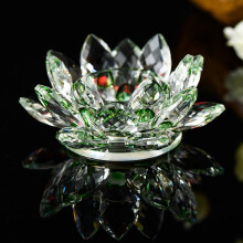 Suport lumânare floare de lotus cristal sticlă 7 culori