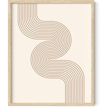 Dekoracja ścienna Line Art Mid Century Modern 16x20 cali beżowy